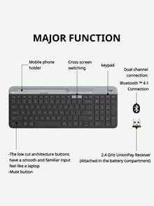 Teclado inalámbrico Bluetooth K580 ultra delgado y silencioso, teclado de oficina para computadora, teléfono móvil, tableta, iPad, teclado ultra delgado - Multicolor - Ver 7