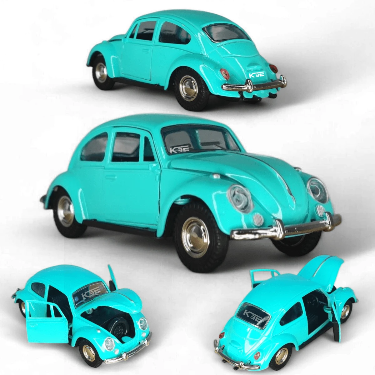 Aqua Green Beetle Miniature: Friction, Doors And Hood Open - 薄荷綠 - 查看 1