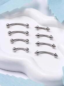 CIZME 女士 Rook 耳环 眉环 不锈钢 Rook 穿孔首饰 垂直唇钉 唇饰 16g 弧形杠铃 贴合耳甲表面 耳屏穿孔首饰 银色 金色 黑色 Rook 首饰 6mm 8mm 10mm 12mm - curved barbell - 查看 8