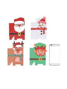 Bộ hộp đựng 8 món quà Giáng sinh - Hộp đựng quà tặng tiệc, sinh nhật, trang trí đám cưới - Giải pháp đóng gói chắc chắn, có thể tái sử dụng và đáng yêu cho kẹo, sôcôla và quà tặng Quà tặng Giáng sinh Giáng sinh vui vẻ Đêm Giáng sinh Tiệc Giáng sinh - Nhiều màu - Xem 3