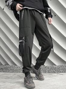 Men's Jogger Pants Techwear Hip Hop Harem Pants Streetwear Tactical Track Pants - 黑色 - 查看 4