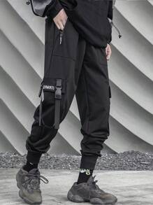Men's Jogger Pants Techwear Hip Hop Harem Pants Streetwear Tactical Track Pants - 黑色 - 查看 7