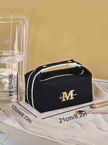 Personalized Creative Gift Gold Letter Toilet Bag Custom Large Capacity Handheld Cosmetic Bag Portable Travel Bag, For Makeup And Bathroom Essentials Makeup Brushes Storage, Luxury Multi-Pocket Cosmetic Bag, Personalized Name Bridesmaid Gifts,Christmas And Halloween Gifts For Family Dad , Mom ,Wedding Gift,Birthday Gift,Wedding Favors Perfect Gift Idea Gift Festival Necessary Items For Business Trips Letter Portable,Multifunction,Versatile,Large Capacity,Functional,Practical,All-Purpose Contracted,Vacay Vibes/Vacation,Minimalist,Leisure,Preppy,Business Casual,Commuting Personalized,Custom,Customized Personalized Gifts For Women,Crossbody Bag/Cross Body,Travel Bag,Shoulder Tote Bag Ideal Gifts For Her Girlfriend,Family,Friends,Women, Rookies & White-Collar Workers,Customized Toiletry Bags,Street Casual Chic - Multicolor - View 5