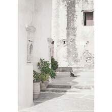 1 pieza Pintura en lienzo minimalista escandinava con el árbol de olivo italiano, las ramas y las hojas, la arquitectura, sin marco, para decoración del hogar