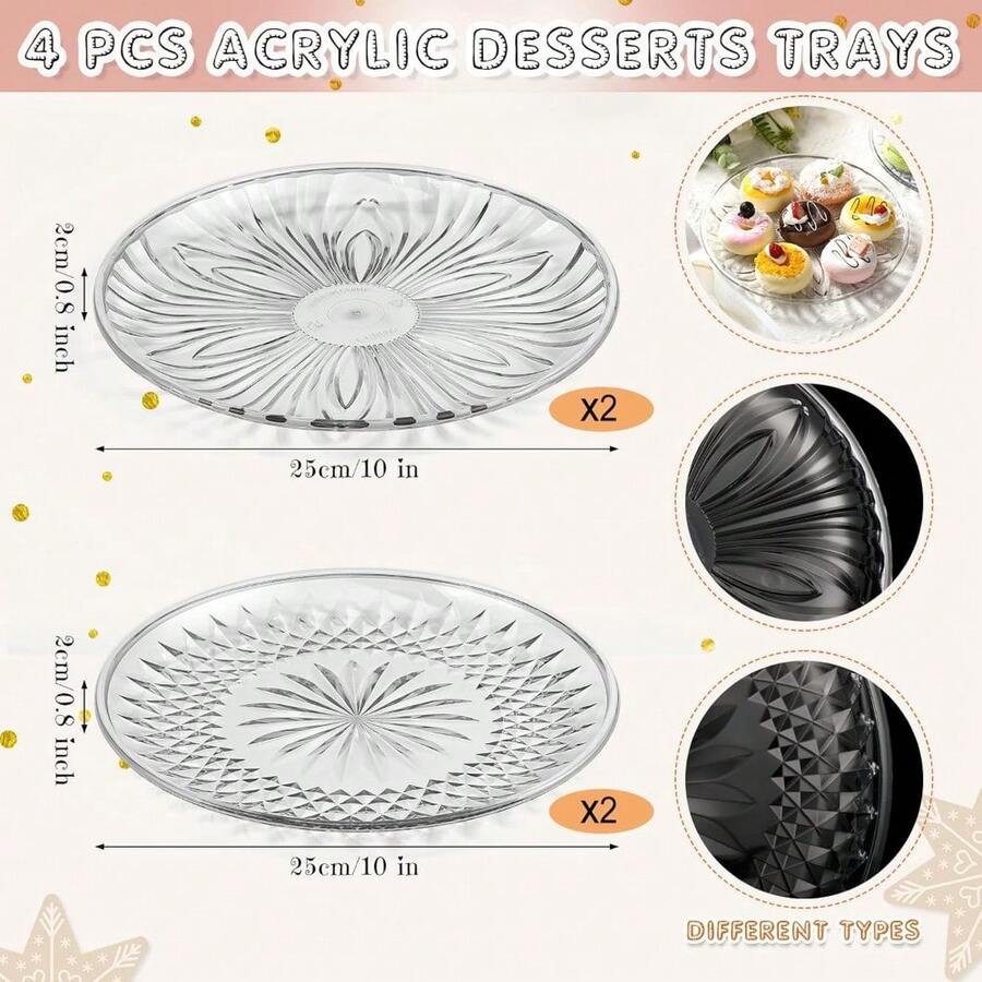 9Piece Acrylic Cake Stand Set Includes 4Piece 3Tier Cupcake Towers 4