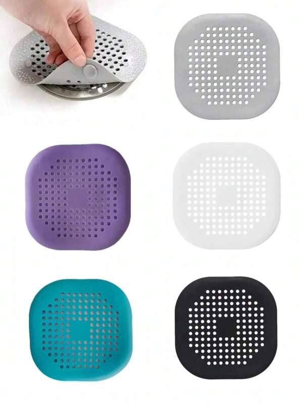 16pcs/8pcs/4pcs/2pcs/1pc Hair Filter, Sink Anti-Clog Filter, Tub Shower Floor Drain Plug, Silicone Kitchen Deodorizer Plug, Floor Drain Cover Kitchen Sink Filter Sewage Pool Filter Bathroom Silicone Hair Hair To Collect Chuck Floor Drain Cover Home Bathroom Decor Fall Decor Back To School
