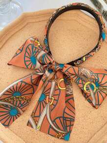 3条复古长款丝带发带，波西米亚风发带，女士头巾，时尚发饰，可调节编织发带，适合运动、瑜伽、健身，打结缎面发带，蝴蝶结波西米亚风可调节防滑发带，适合女性（黑色、橙色、蓝色），发箍，发圈头饰 - 彩色 - 查看 7