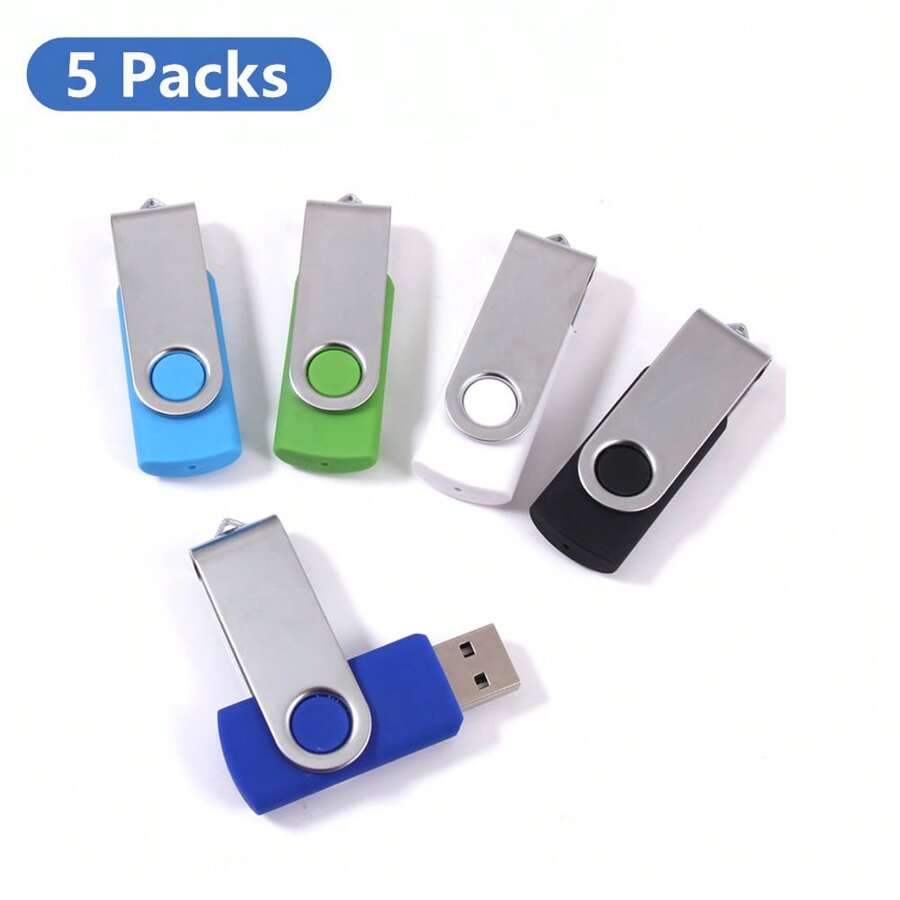 Unidad flash USB de 64 GB, lápiz de memoria de 5 piezas de alta velocidad, unidad de memoria USB 2.0, disco memoria clave USB, regalo para PC, coche, TV