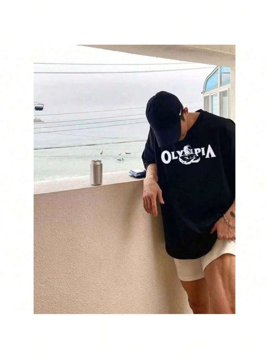 Men's Oversized TShirt, Gym Workout, Maromba, Printed, Olimpia