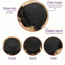 真人假发短鲍勃精灵短发假发女士直发巴西雷米头发机织假发带刘海 - S99J - 查看 5