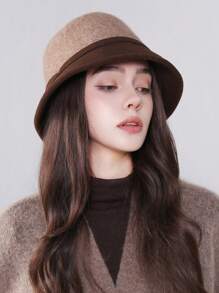 1 pieza Sombrero de estilo Cloche para mujer, gorra tipo parisino vintage elegante inspirado en la moda francesa, apta para el uso diario, eventos y paseos, Día de San Valentín - MM1896 - Ver 2