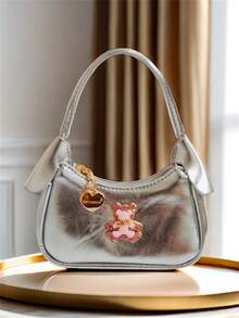 可爱熊儿童女孩手提包，送给小女孩的节日礼物，时尚高端公主风格迷你钱包、零钱包 - 均碼 - 查看 13