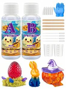 Bộ keo epoxy trong suốt không bọt 20/50/100ml, dùng cho đồ thủ công DIY, lắp ráp và kết dính vật thể, đúc thanh, quà tặng Halloween/Giáng sinh/sinh nhật. - Nhựa epoxy - Xem 1