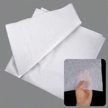 Fusible Cut Fabric Non-Woven Iron-On Easy Meltable Iron On Cut Fabric For Sewing Crafts (White/Black, 100cm Wide X 2 Metres) Thin - Black and White - View 1