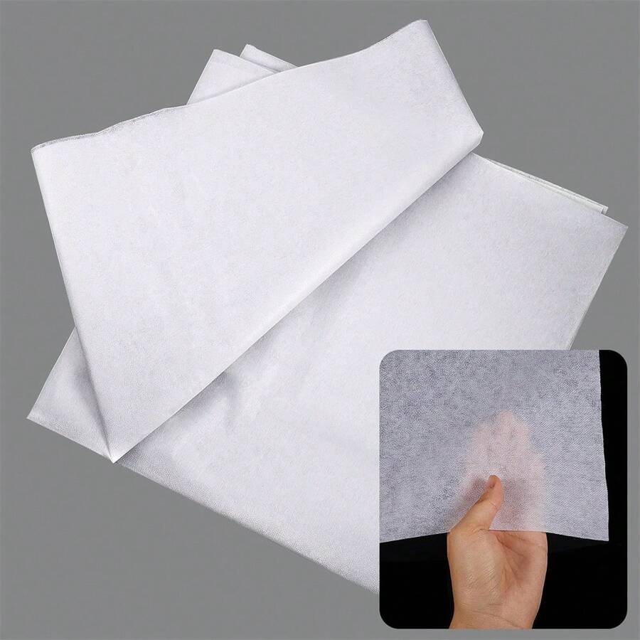 Fusible Cut Fabric Non-Woven Iron-On Easy Meltable Iron On Cut Fabric For Sewing Crafts (White/Black, 100cm Wide X 2 Metres) Thin - Black and White - View 1