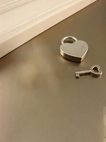 Set de pequeño candado con forma de corazón con llave - Candado metálico con forma de corazón, apto para maletas, portátiles, cajones, carteras - Juego de cierres decorativos pequeños para bolsas