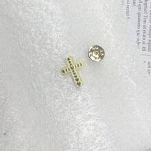 十字锌合金简约小翻领别针，适合女性，装饰徽章配件，适合所有季节的服装配饰别针，用于衣服包包饰品学校办公室配饰衬衫夹克珠宝圣诞节万圣节衣服别针有趣可爱的教师礼物 - 十字形領針 - 查看 11