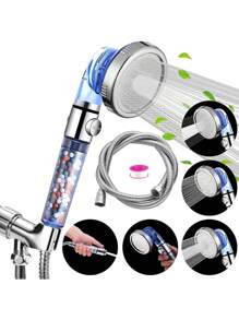 Vòi sen cầm tay tiết kiệm nước có thể điều chỉnh 3 chế độ với hạt lọc, làm bằng vật liệu ABS - Màu xanh lam - Xem 1