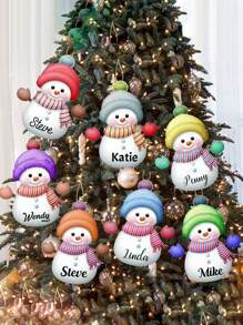 1 Pc Personalized Christmas Ornaments, Custom Christmas Decorations With Name, Christmas Tree Decorations, Christmas Ornaments Set, Christmas Decorations Indoor, Christmas Decorations For Tree, Cute Christmas Decor For Family, Personalized Christmas Gifts.Personalized Gifts For Women, Men, Mother, Father, Multi-Functional, Adjustable, Waterproof, Anti-Mold - Multicolor - View 5