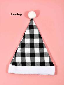 Sombreros navideños, sombreros a cuadros navideños, sombreros de utilería para fotografía navideña, sombreros decorativos navideños - Multicolor - Ver 13