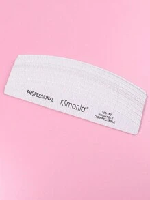 klimonla 5/10/25/50pcs Half Moon Shaped Professional Nail File With 80/80, 100/180 Grit Nail File Strips