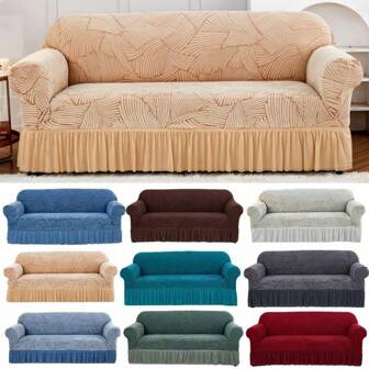 1PC Jacquard Fan Shaped Skirt Sofa Cover Anti Slip For Living, Bedroom Room Armchair Cover Elastic Plaid Corner Sofa Covers Dustproof Couch Slipcover 1/2/3/4 Seat Sectional Sofa Cover - 1 Seat :Suitable For Sofas 90-125cm(35-49in) Long / 2 Seat :Suitable For Sofas 145-170cm(57-67in) Long / 3 Seat :Suitable For Sofas 190-210cm(74-83in) Long / 4 Seat :Suitable For Sofas 235-280cm(92-110in) Long