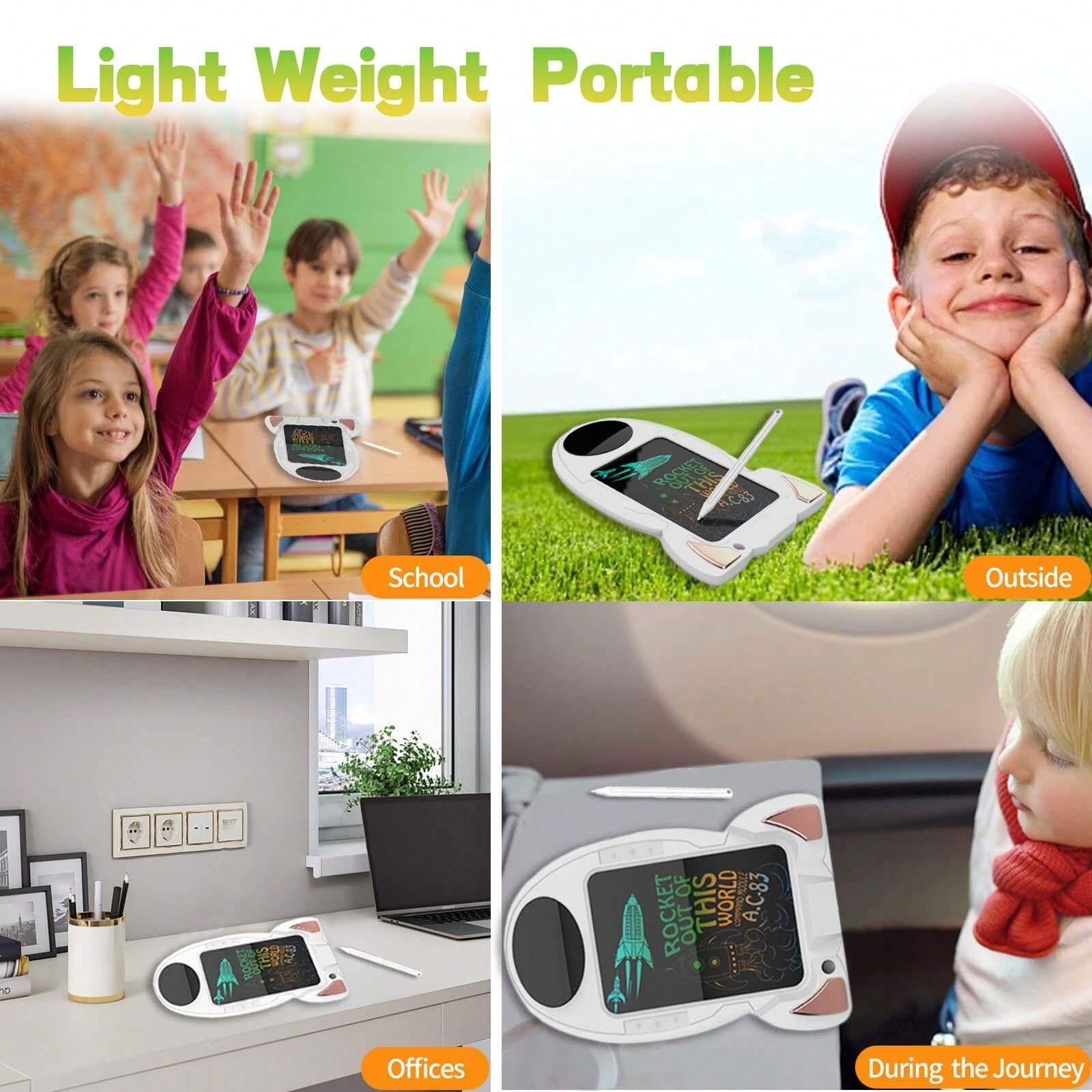 Writing Tablet, Drawing Pads For Kids 3 4 5 6 7Years Old 6.8 Inch