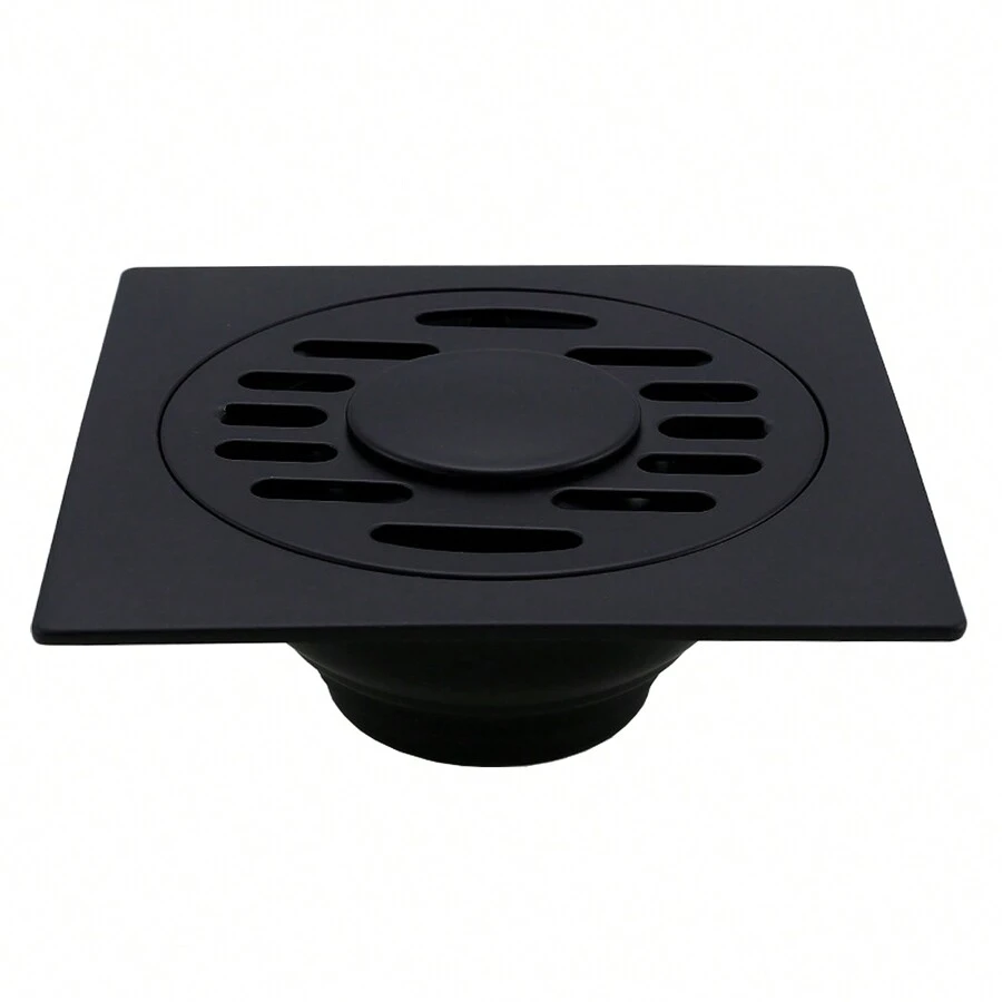 ledrenaje de Suelo antiolor,coladera antiolores,Desagüe de Suelo de Ducha Cuadrado de Acero Inoxidable Negro, antiobstrucción,Drenaje de Piso regadera,tapon Lavabo 10 x 10 cm - Negro - Ver 1