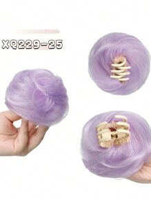 1 件合成假发 - 迷你爪夹凌乱猫耳假发发髻，接发假发配件，角色扮演服装派对发饰，适合女士和女孩 - 彩色 - 查看 5