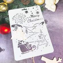 1 件蕾丝镂空绘图模板，DIY 剪贴簿相册主题蕾丝镂空模板工具，适用于剪贴簿、DIY 手工书、学生绘图模板、节日绘图模板、喷涂模板、圣诞主题镂空绘图模板、学生礼物、同学礼物、圣诞礼物、节日礼物、返校、学校用品 - 白色 - 查看 10