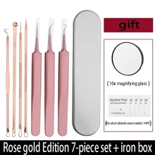 4 Pieces Professional Acne & Blackhead Remover Tool Kit - Includes Blackhead Extractor, Pimple Needle, Comprehensive Facial Cleansing Tool (Rose Gold 4 Pieces Set)