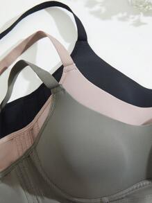 3件套女士舒适休闲无钢圈软杯纯色内衣文胸