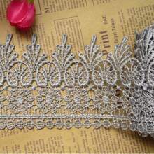 Cinta de encaje con borde floral de 9 cm de ancho, adorno, recorte, decoración para vestidos de boda, regalos, fiestas, aplicaciones, manualidades de costura DIY