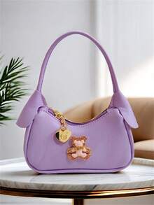 可爱熊儿童女孩手提包，送给小女孩的节日礼物，时尚高端公主风格迷你钱包、零钱包 - 均碼 - 查看 17