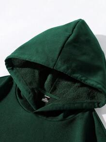 Teen Boys Casual Sweatshirt With Statement Graphic Design, Long Sleeves, Suitable For Autumn And Winter - Dark Green - View 3