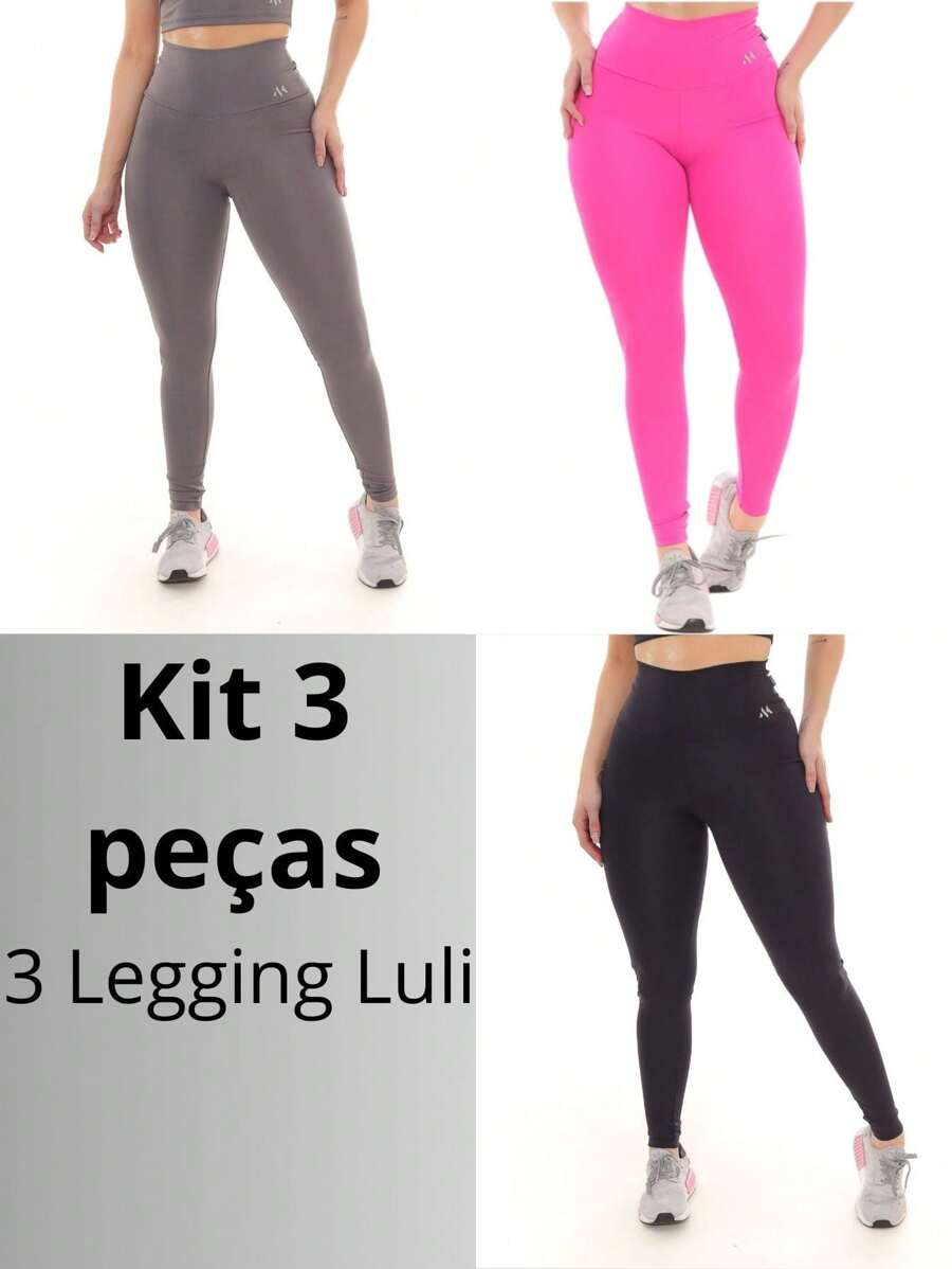 Kit With 3 Luli Women's Leggings 0 Transparency For More Comfortable Training - 無色 - 查看 1