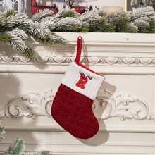 1 chiếc tất đan chữ cái A-Z cho tiệc Giáng sinh Mặt dây chuyền cây thông Noel Vật dụng trang trí nhà cửa, Giáng sinh - Đỏ - Xem 23
