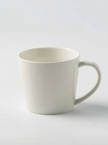 1pc 250ml Ceramic Coffee Mug, Simple White Round Breakfast Cup, Suitable For Office And Home, Dishwasher Friendly, Holiday Gift, Microwave Friendly Latte, Tea & Milk Cup Back To School - White - View 12
