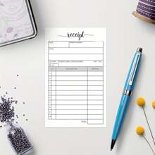 1pc/50pcs Order Book, Receipt Book, 3.5"X5.5" Handheld Carbonless Copy Order Form, Carbonless Copy Invoice Booklet, Cute And Convenient For Small Specialty Stores, Business Enterprise,School Supplies,Back To School