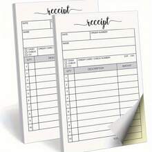 1pc/50pcs Order Book, Receipt Book, 3.5"X5.5" Handheld Carbonless Copy Order Form, Carbonless Copy Invoice Booklet, Cute And Convenient For Small Specialty Stores, Business Enterprise,School Supplies,Back To School