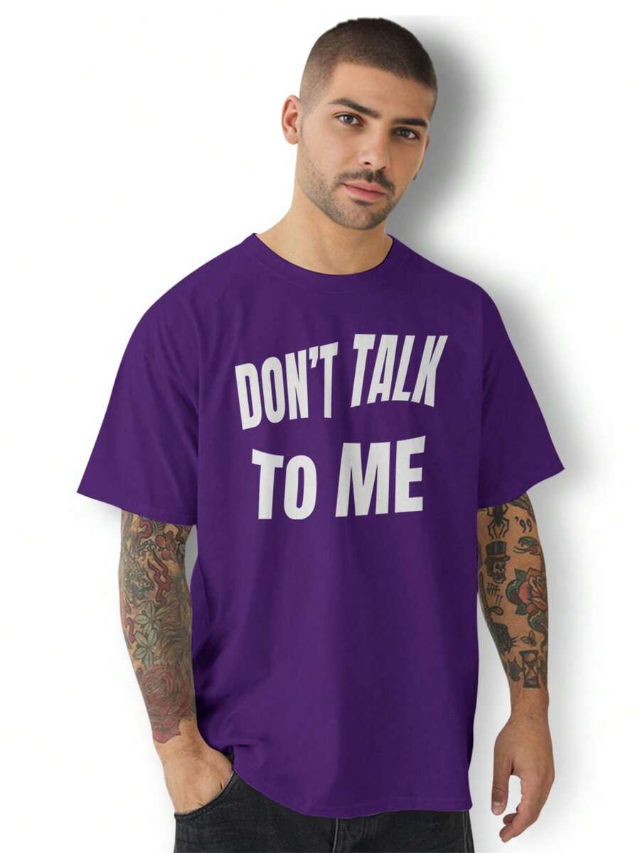 Shirt Printed T-Shirt Don't Talk To Me High Quality Lightweight Comfortable Fabric - 紫色 - 查看 1