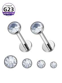 CatDObo 1件1.2毫米2-4毫米钻石钛合金唇钉G23钛镶嵌钻石杯碗形耳环内螺纹耳骨硬鼻饰品批发 - 碗杯 - 查看 5
