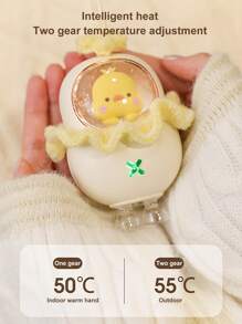 AOYI 1pc 1200mAh Rechargeable Hand Warmer, Portable Constant Temperature Mini Cartoon Chick Hand Warmer (2-Gear Adjustable)