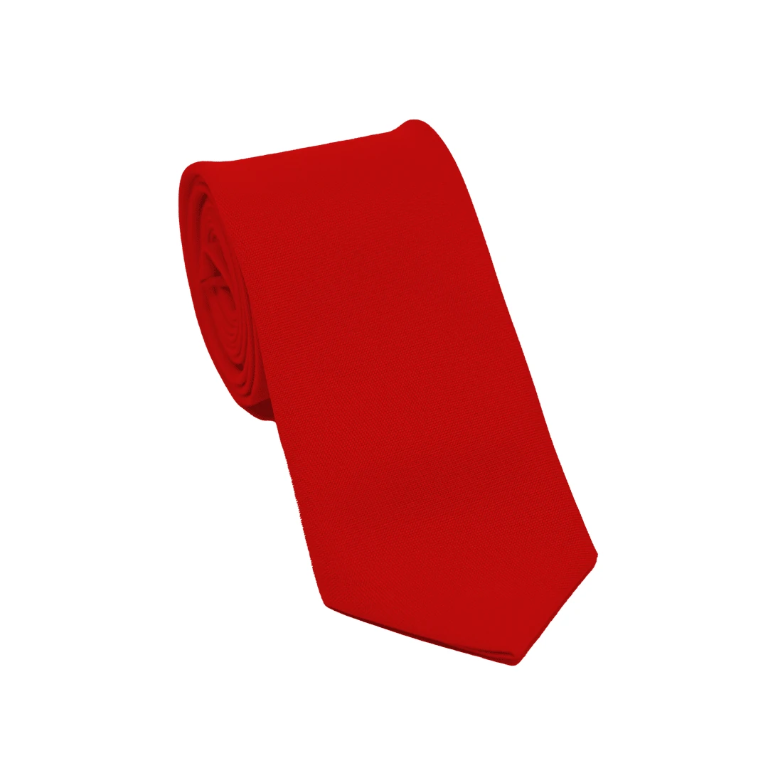 Semi Slim Long Tie For Adults, Weddings, Grooms, Groomsmen, Parties, Events. Polyester Fabric - 紅色 - 查看 1