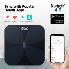 YUNMAI Pro Smart Body Fat Scale, Accurate Digital Bathroom Scale For Body Weight, Body Composition Analyzer With Health Monitor Sync Apps For Body Weight, Fat, Water, BMI, BMR, USB Charging Smart Bluetooth Body Fat Scale With APP - Black - View 3