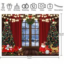 1 pieza Tela de fondo para fotografías de Navidad para decoración de fiesta de cumpleaños, boda y celebración - Multicolor - Ver 3