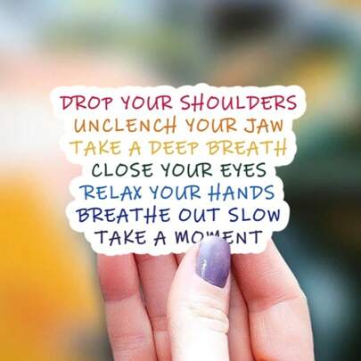 3pcs Relaxation Reminder Washi Tapes - Mindfulness Notes - Mental Health Self-Care Prompts, Suitable For Desktops, Journals, Scrapbooks - Paper Material - Includes "Relax Shoulders, Soften Chin" Message, Suitable For Back To School Season