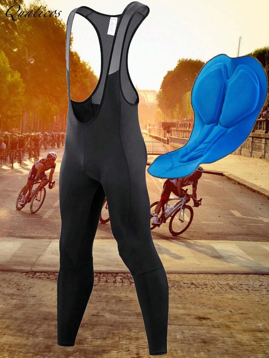 Qualicos Boyfriend Style Men's Cycling Bib Pants 4D Padded Bike Bib Tights Outdoor Bicycle Biking Long Leggings Cycling Trousers For Fall & Spring - Black - View 1