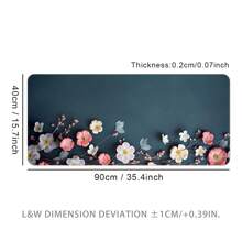 3D花卉超大鼠标垫，游戏桌垫，办公键盘垫，高品质橡胶防滑底座，全包边设计，防污可水洗，家用大号桌垫，返校季游戏鼠标垫，办公桌配件，办公用品，办公桌配件，鼠标垫，桌面鼠标垫