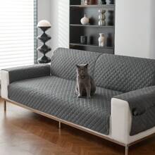 1 pieza Funda de sofá de unicolor a cuadros delgada, protector de sofá resistente al agua y antideslizante para mascotas, cubierta de sofá protector de muebles para dormitorio, oficina, sala de estar, decoración del hogar (se vende por pieza, los reposabrazos y respaldos se deben comprar por separado)